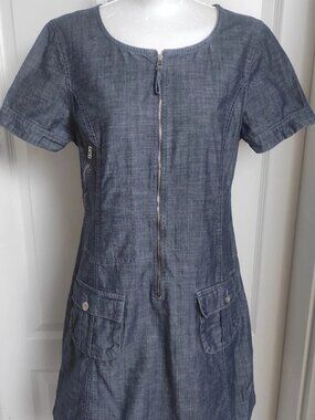 Jeans dress, blue color, knee-length